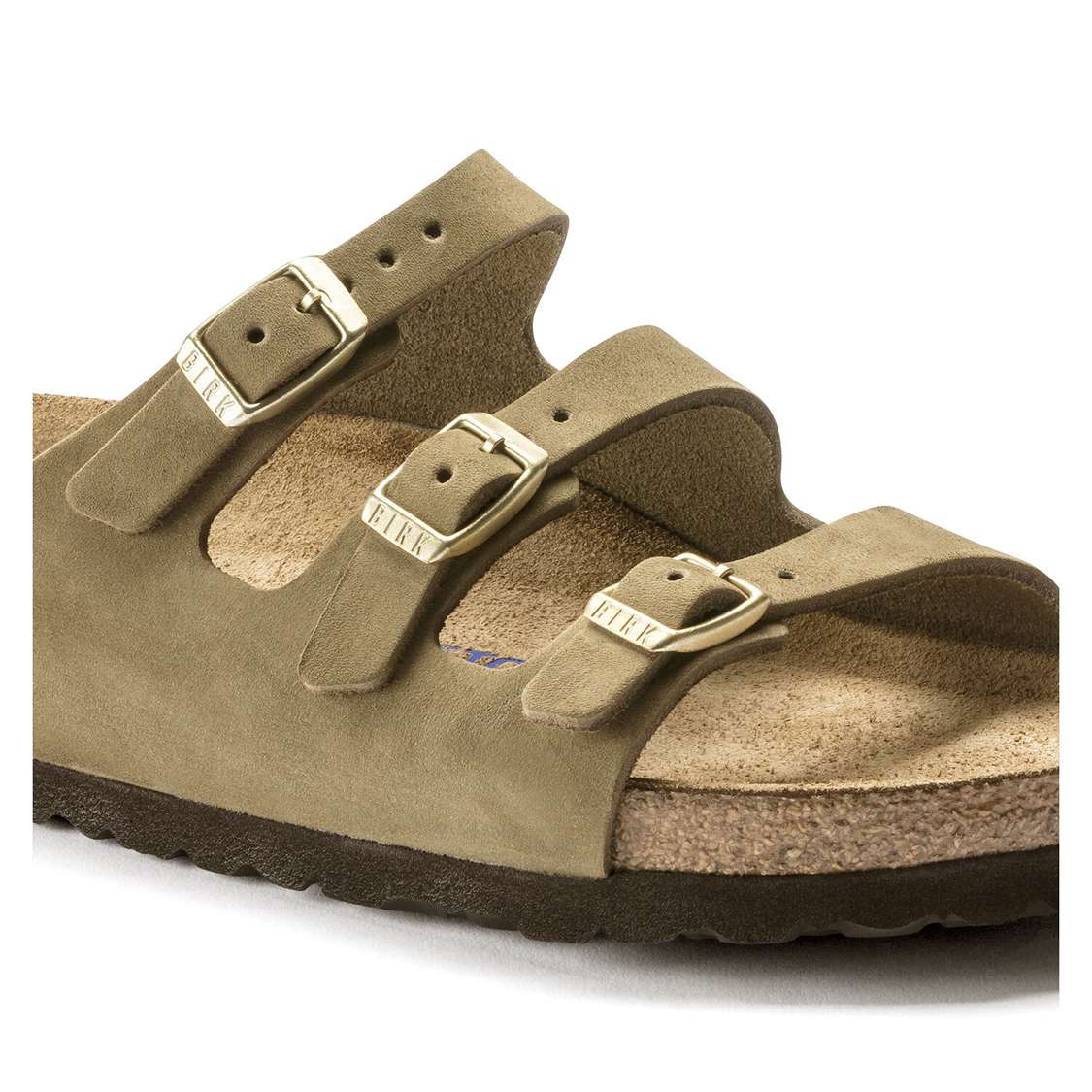 Khaki Birkenstock Florida Fresh Soft Footbed Nubuck Leather Women's Multi Strap Sandals | 7f3lIsyB74F