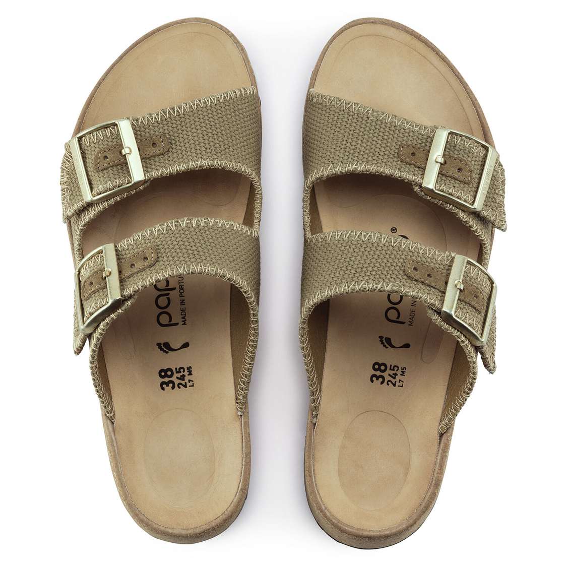 Khaki Birkenstock Gabriela Natural Fibre Mix Women's Two Strap Sandals | UoGcKxgrcy3