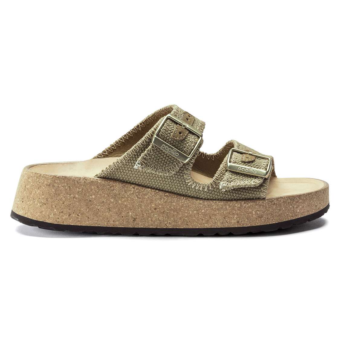 Khaki Birkenstock Gabriela Natural Fibre Mix Women's Two Strap Sandals | UoGcKxgrcy3