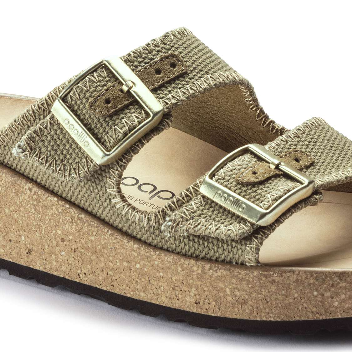 Khaki Birkenstock Gabriela Natural Fibre Mix Women's Two Strap Sandals | UoGcKxgrcy3