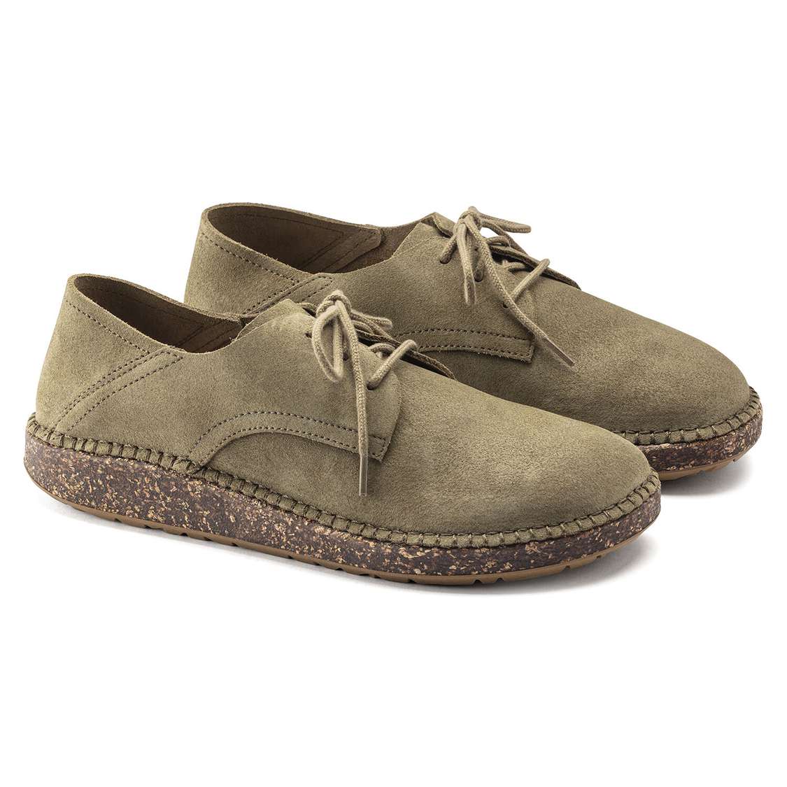 Khaki Birkenstock Gary Suede Leather Men's Low Shoes | VPh7OF1taeE