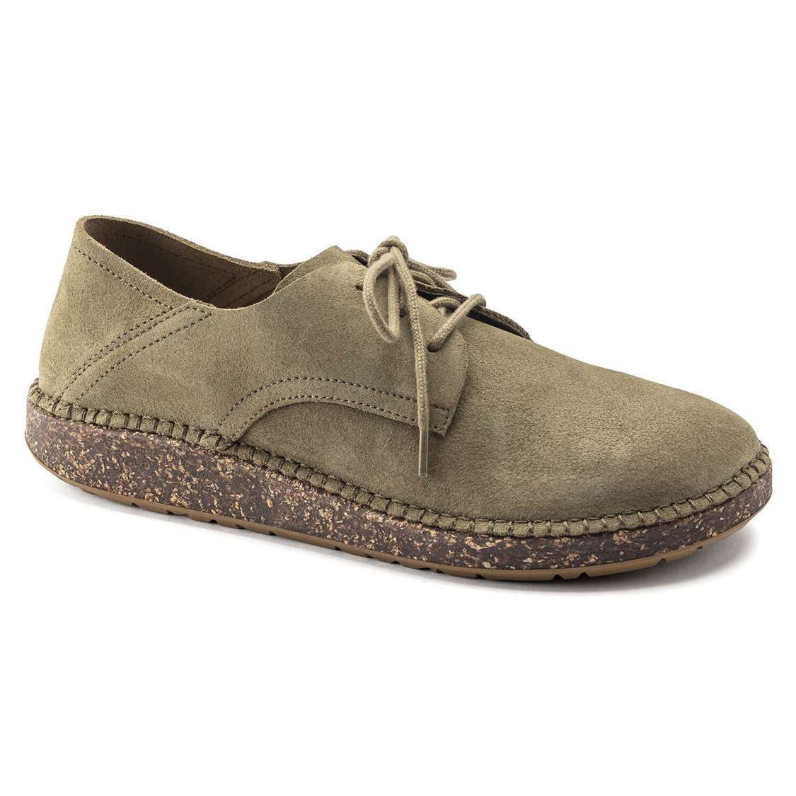 Khaki Birkenstock Gary Suede Leather Men\'s Lace Up Shoes | VgvLFkEAxSI