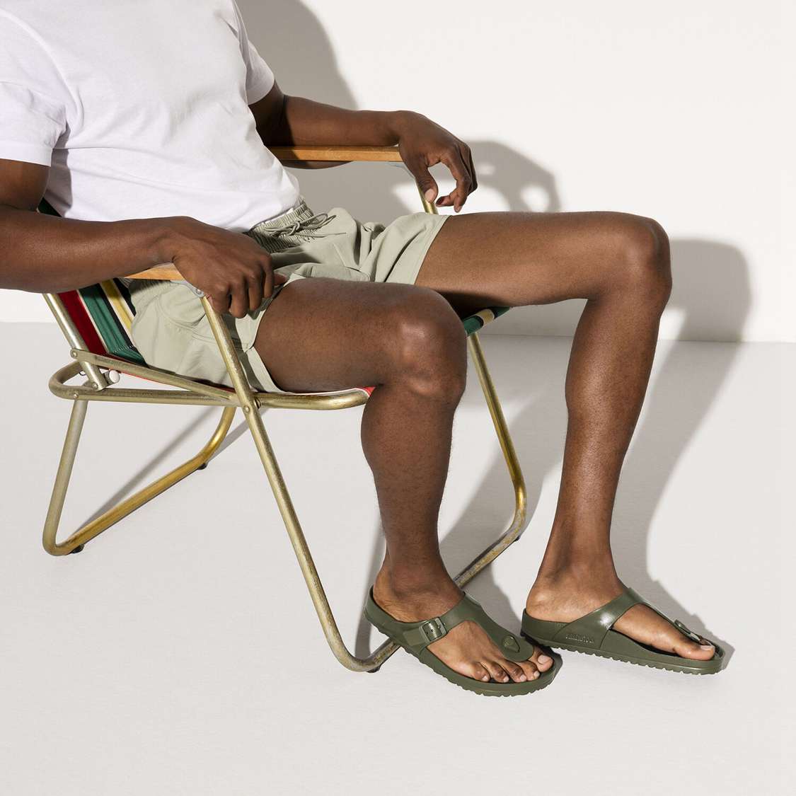 Khaki Birkenstock Gizeh Essentials EVA Men's Water Friendly Sandals | Ks2meyJQoJ1