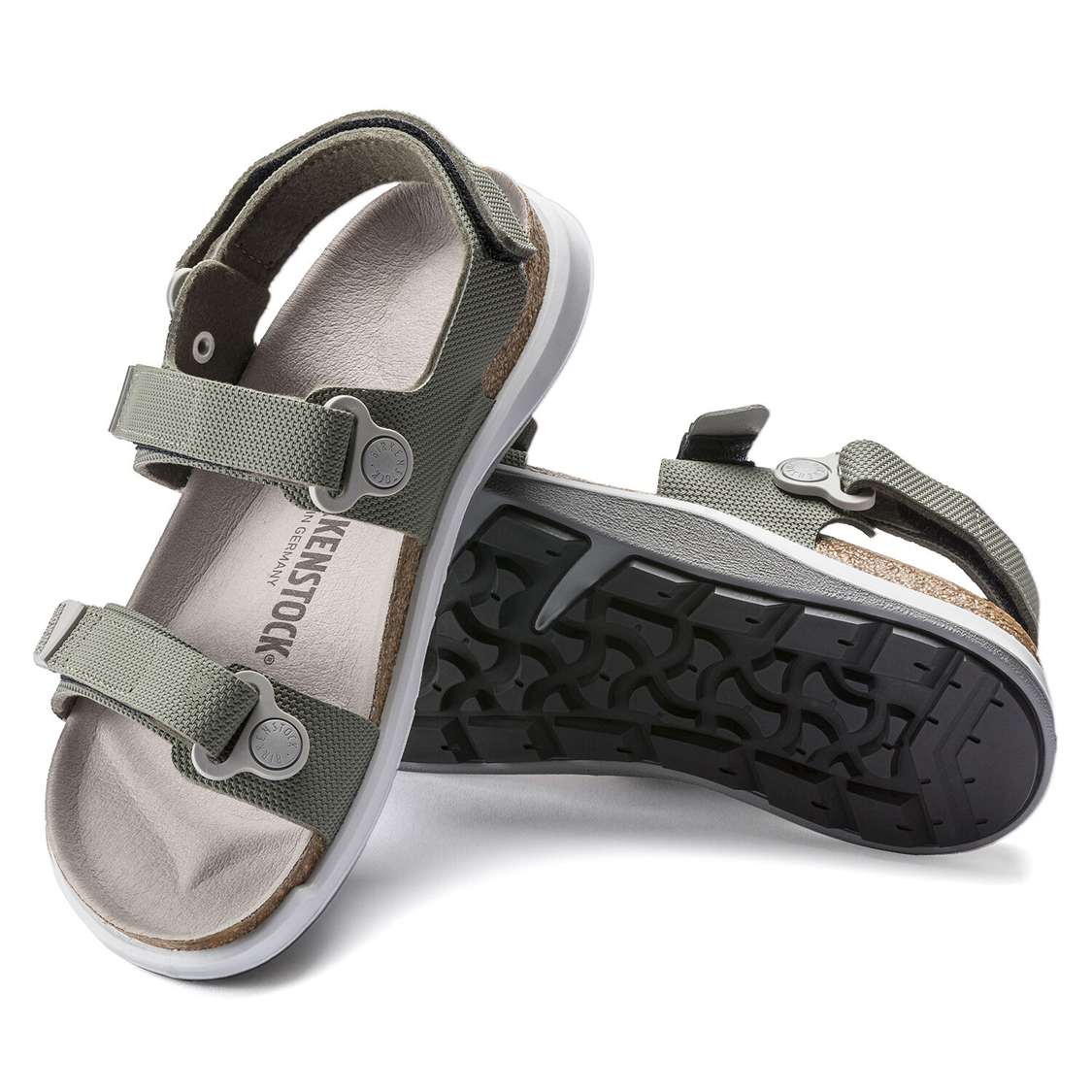 Khaki Birkenstock Kalahari Birko-Flor Women's Two Strap Sandals | iEYS6JLboGy