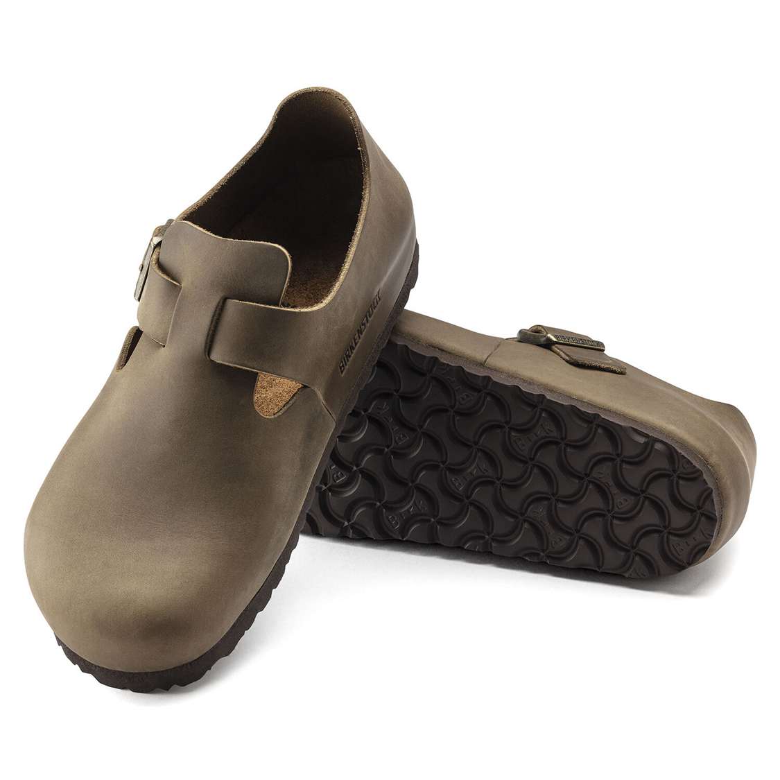 Khaki Birkenstock London Oiled Leather Men's Low Shoes | FUYpdKgecDR