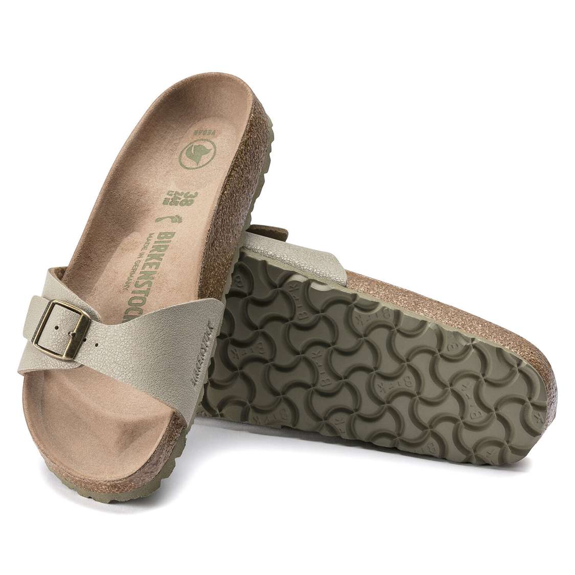 Khaki Birkenstock Madrid Vegan Birko-Flor Women's One Strap Sandals | YPFpcn7TCp5