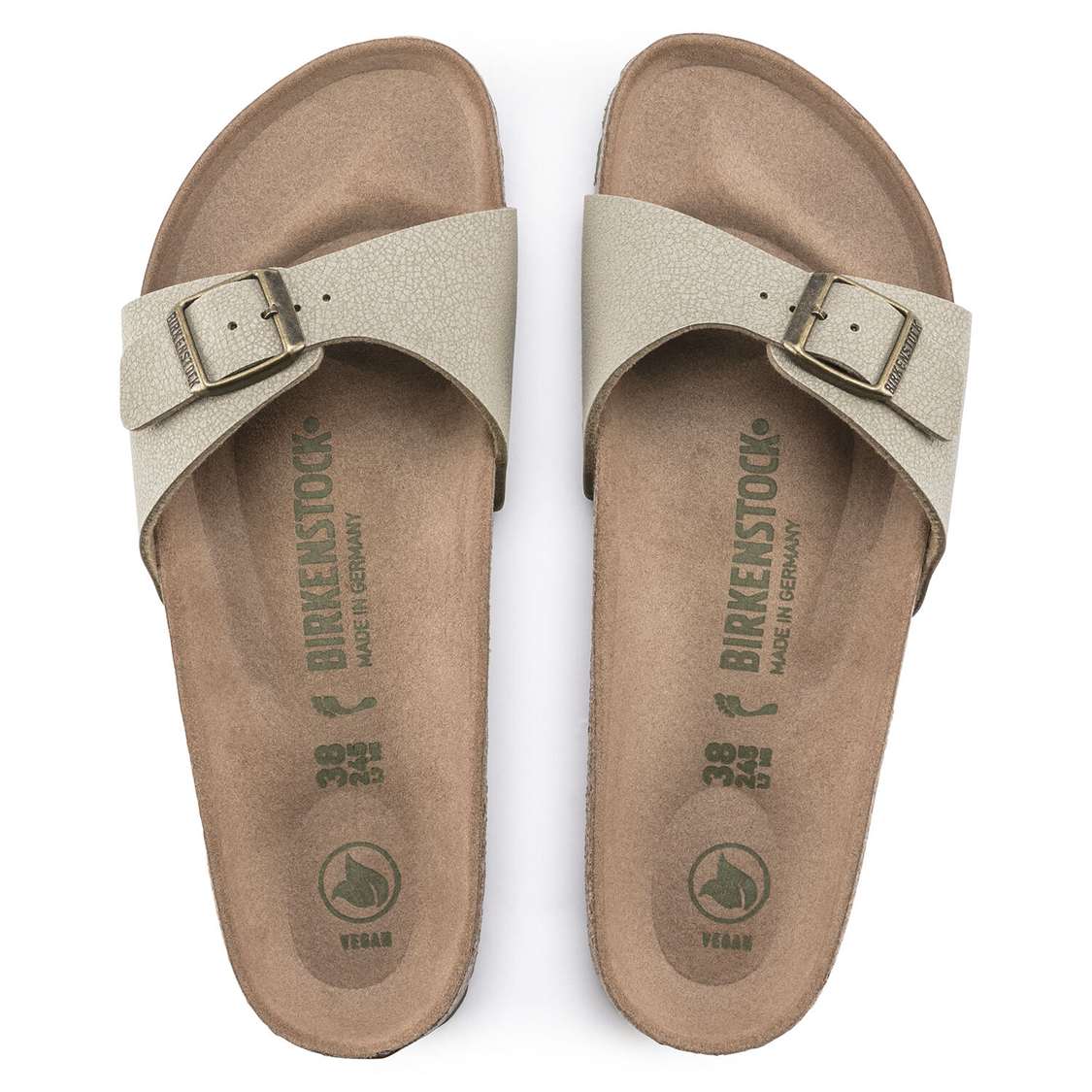 Khaki Birkenstock Madrid Vegan Birko-Flor Women's One Strap Sandals | YPFpcn7TCp5