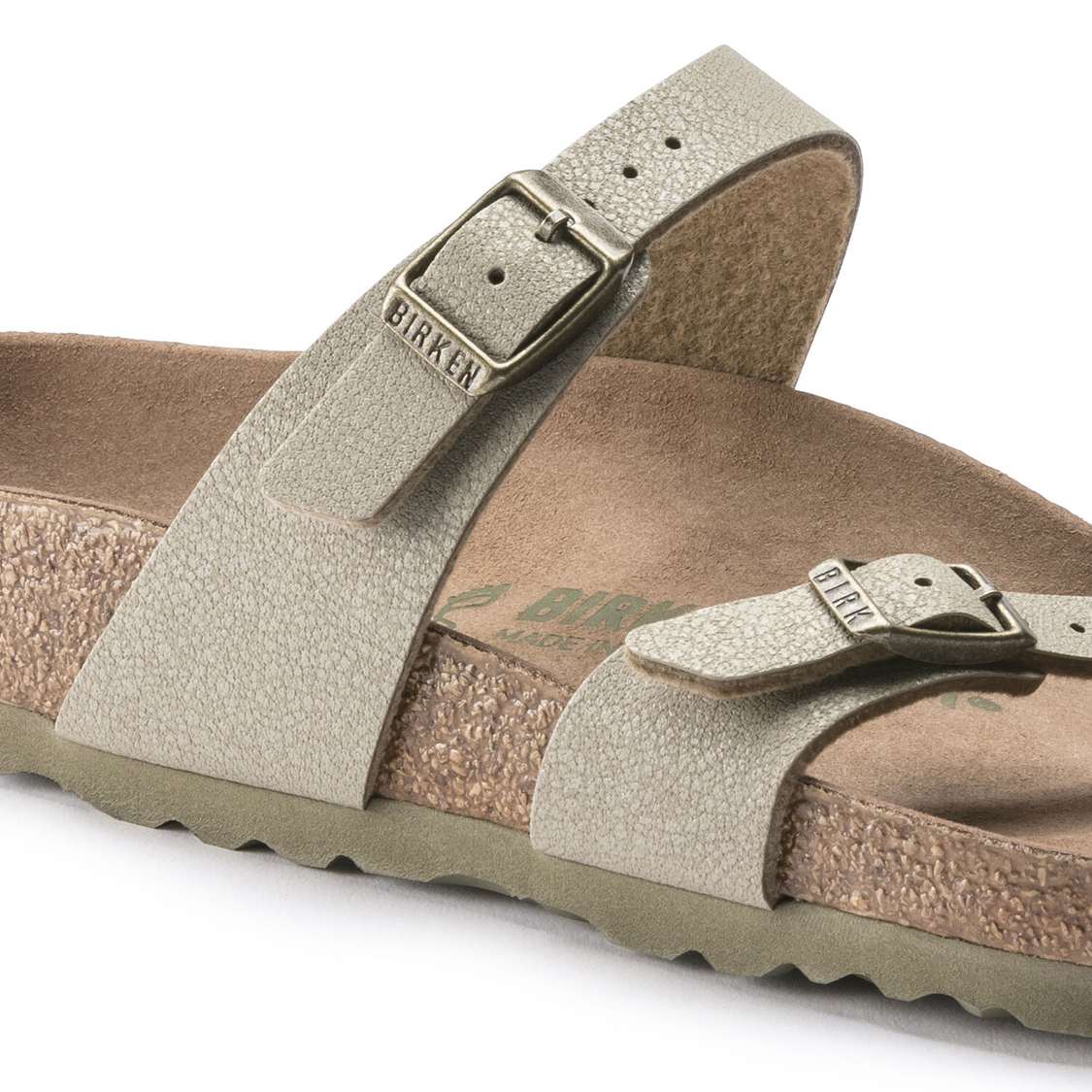 Khaki Birkenstock Mayari Vegan Birkibuc Women's Multi Strap Sandals | ANiN1aNzvhG