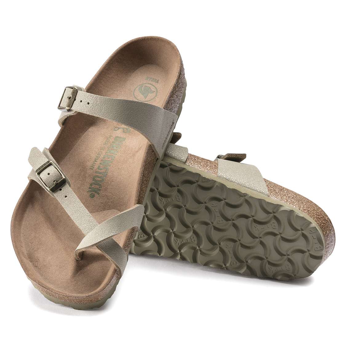 Khaki Birkenstock Mayari Vegan Birkibuc Women's Thong | jYiNgDRceE6