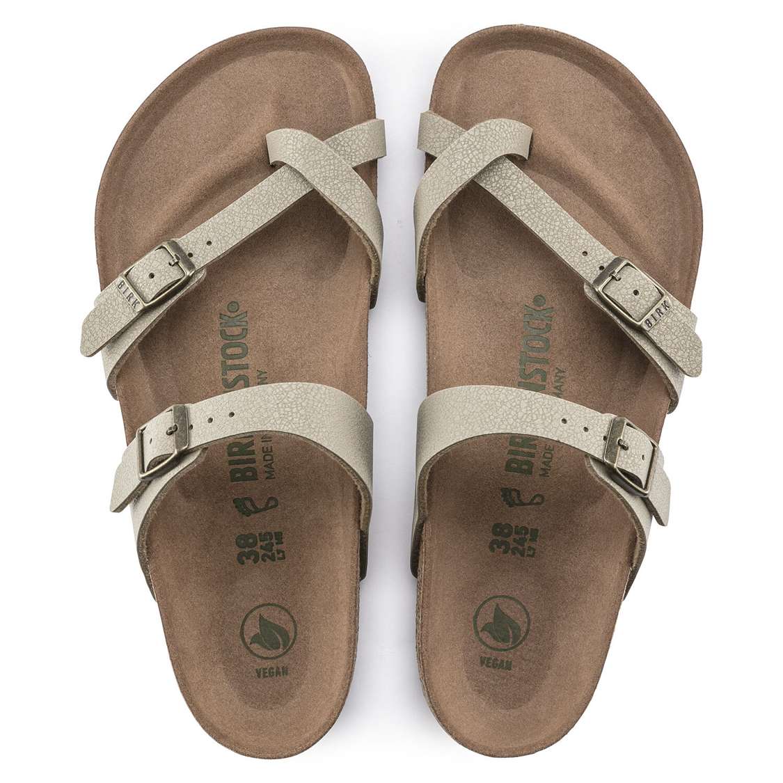 Khaki Birkenstock Mayari Vegan Birkibuc Women's Thong | jYiNgDRceE6