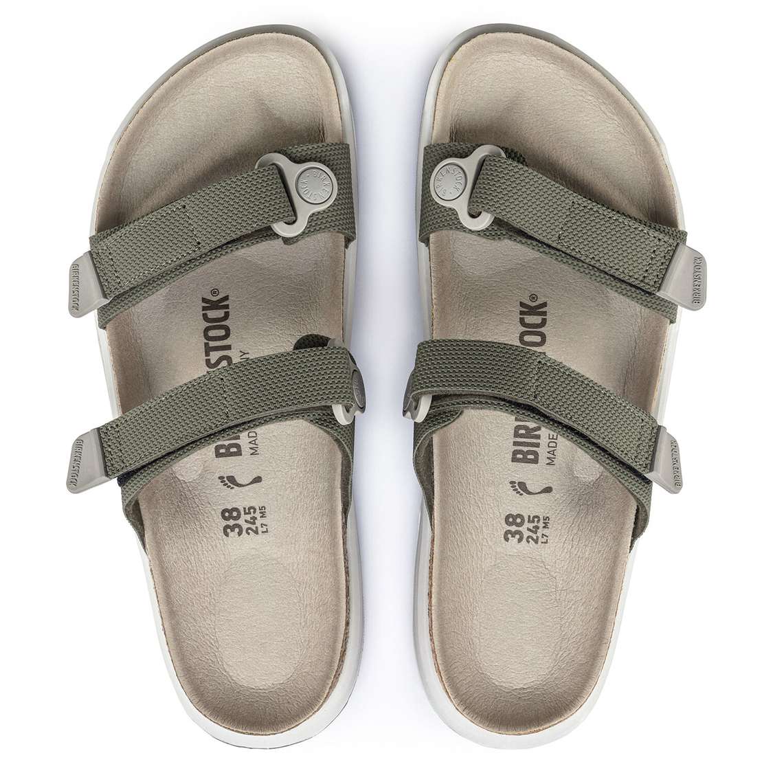 Khaki Birkenstock Sahara Birko-Flor Women's Two Strap Sandals | x7rUqOgdBl1