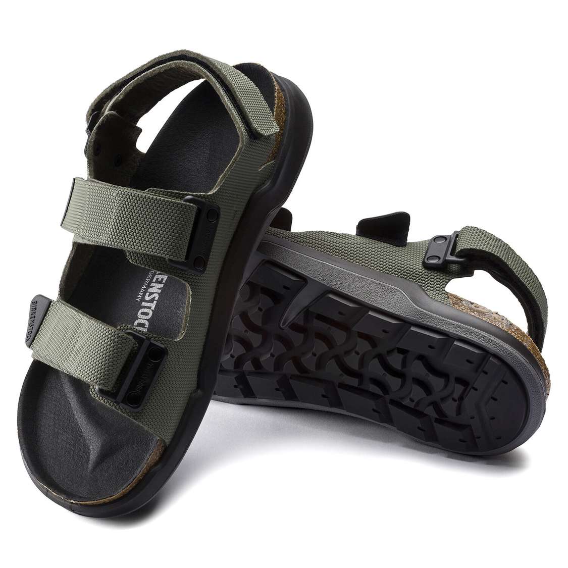 Khaki Birkenstock Tatacoa Birko-Flor Men's Two Strap Sandals | 57VPj8lDHxO