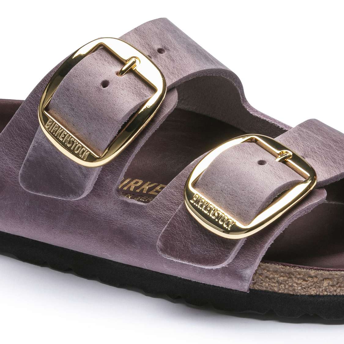 Lavender Birkenstock Arizona Big Buckle Oiled Leather Women's Two Strap Sandals | 4B8wKgetogB