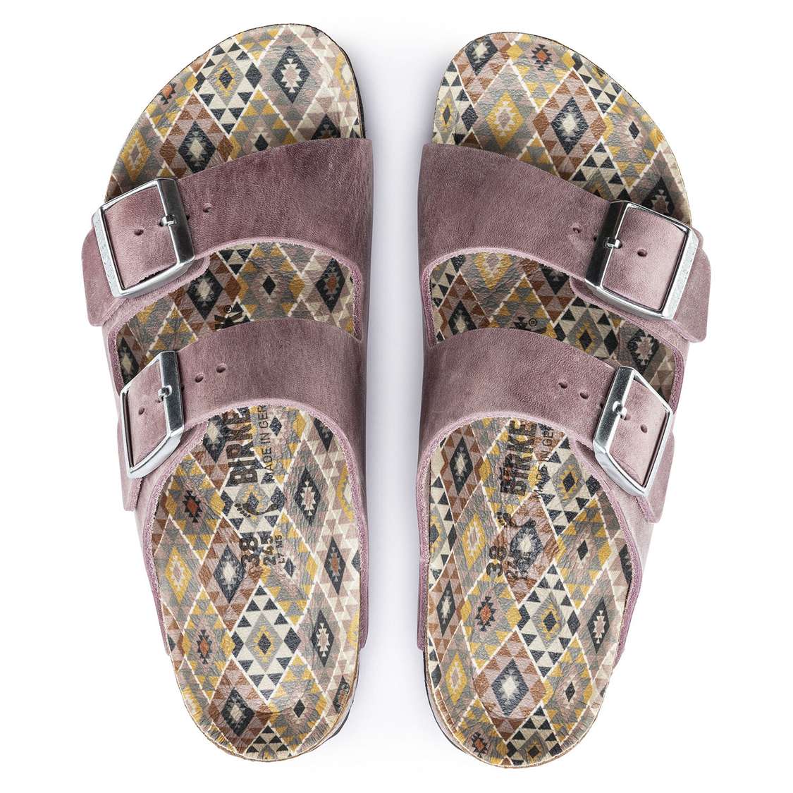 Lavender Birkenstock Arizona Oiled Leather Women's Two Strap Sandals | D6ZBowZmSzH