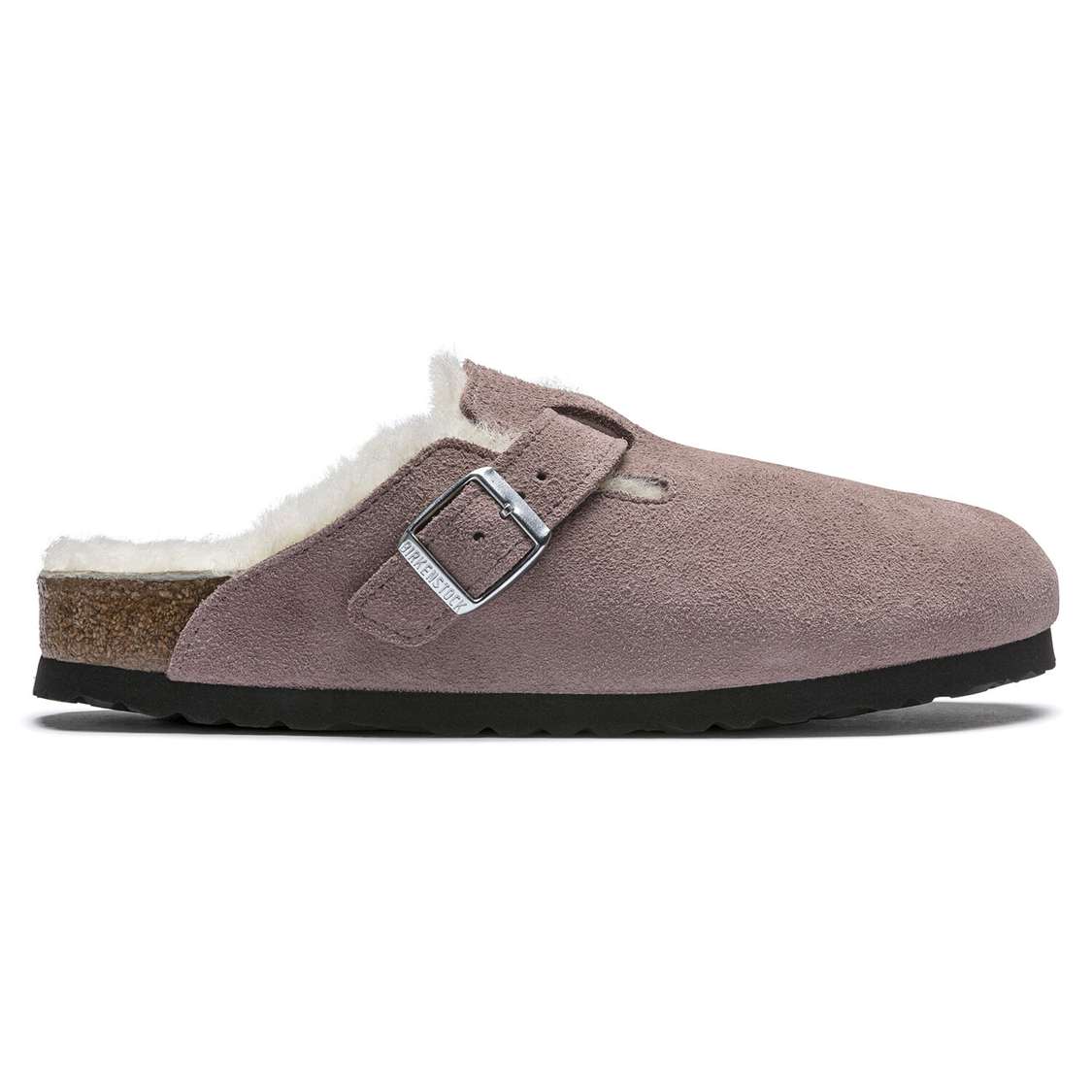 Lavender Birkenstock Boston Shearling Suede Leather Women's Clogs | pDLDmsWdj9o