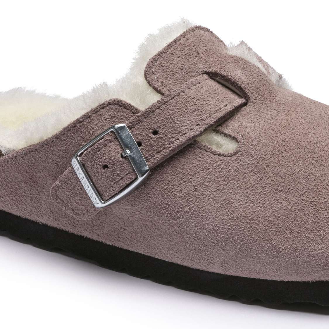 Lavender Birkenstock Boston Shearling Suede Leather Women's Clogs | pDLDmsWdj9o