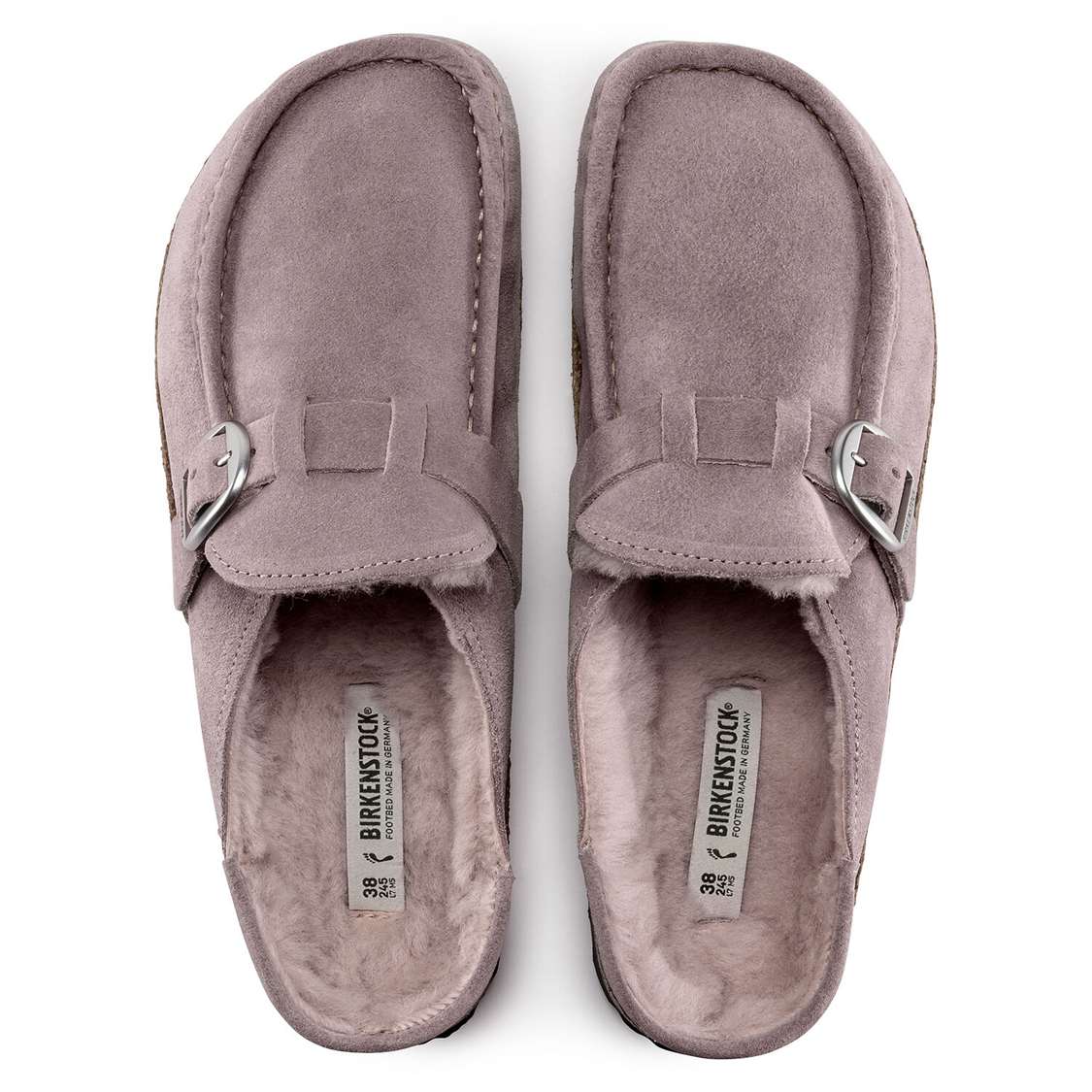 Lavender Birkenstock Buckley Shearling Suede Leather Women's Clogs | gmliZaGHwBa