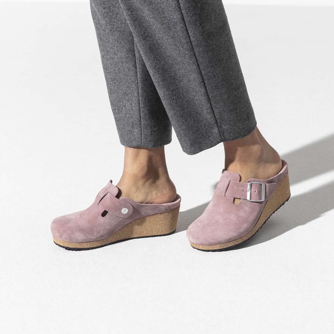 Lavender Birkenstock Fanny Suede Leather Women's Clogs | FrwusW2ms17