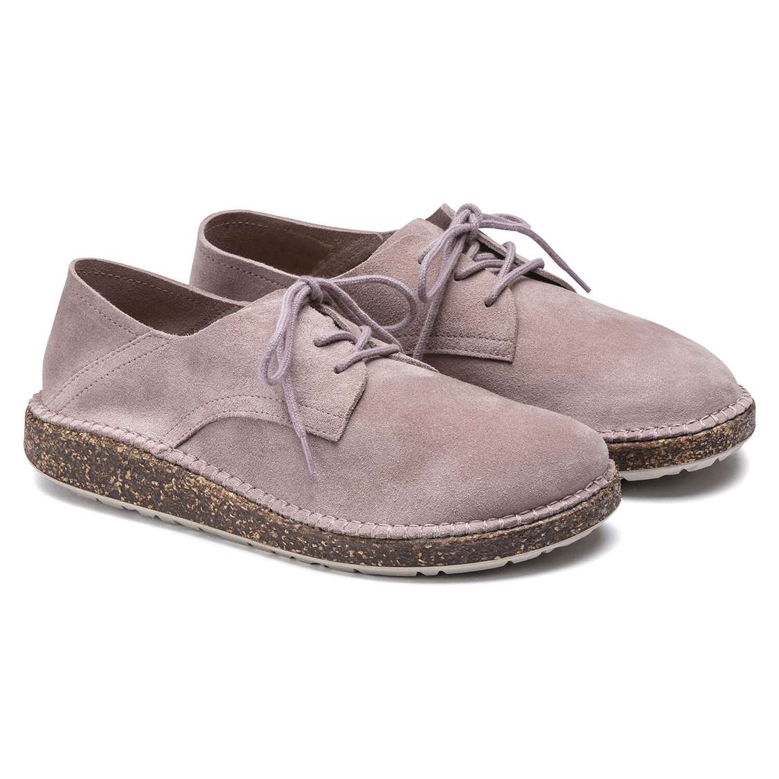 Lavender Birkenstock Gary Suede Leather Women's Lace Up Shoes | IXGzFYsXaP3