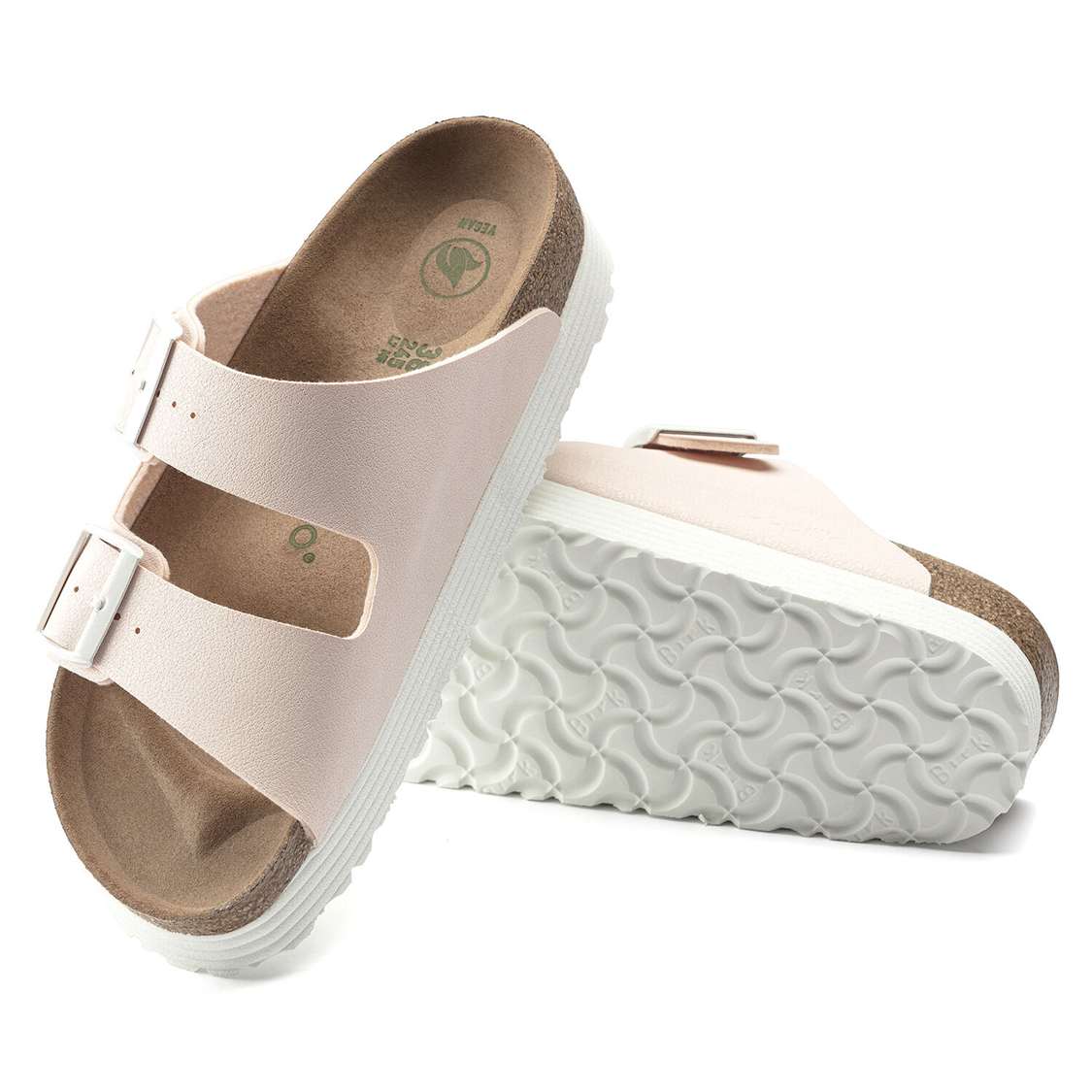 Light Rose Birkenstock Arizona Platform Vegan Birko-Flor Women's Two Strap Sandals | GstapzZ2t6L