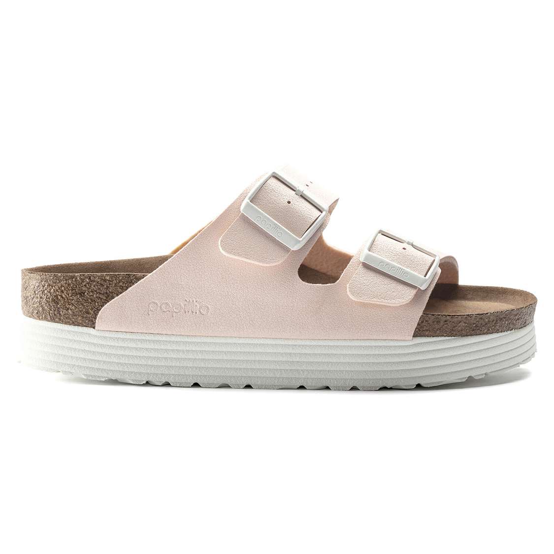 Light Rose Birkenstock Arizona Platform Vegan Birko-Flor Women's Two Strap Sandals | GstapzZ2t6L