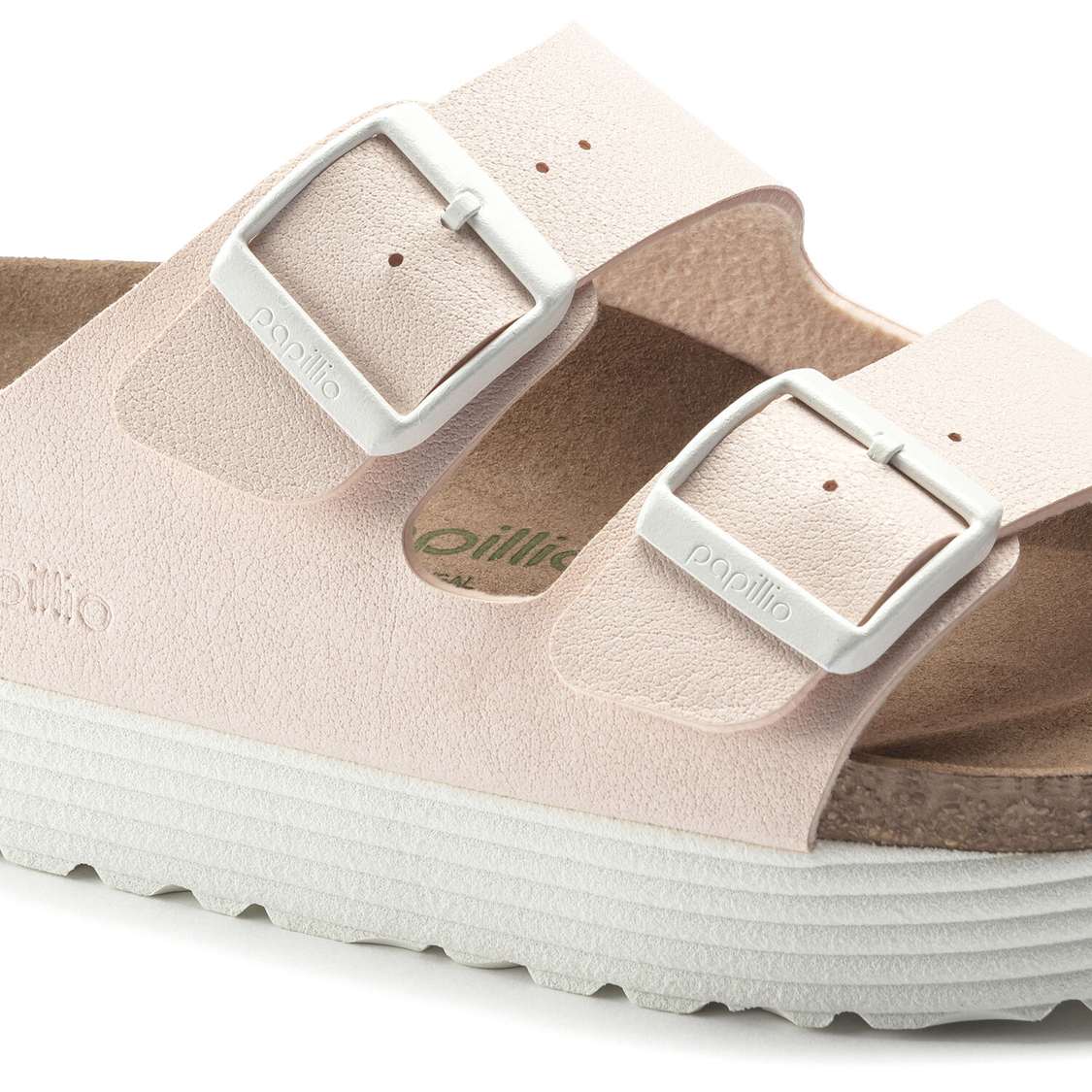 Light Rose Birkenstock Arizona Platform Vegan Birko-Flor Women's Two Strap Sandals | GstapzZ2t6L