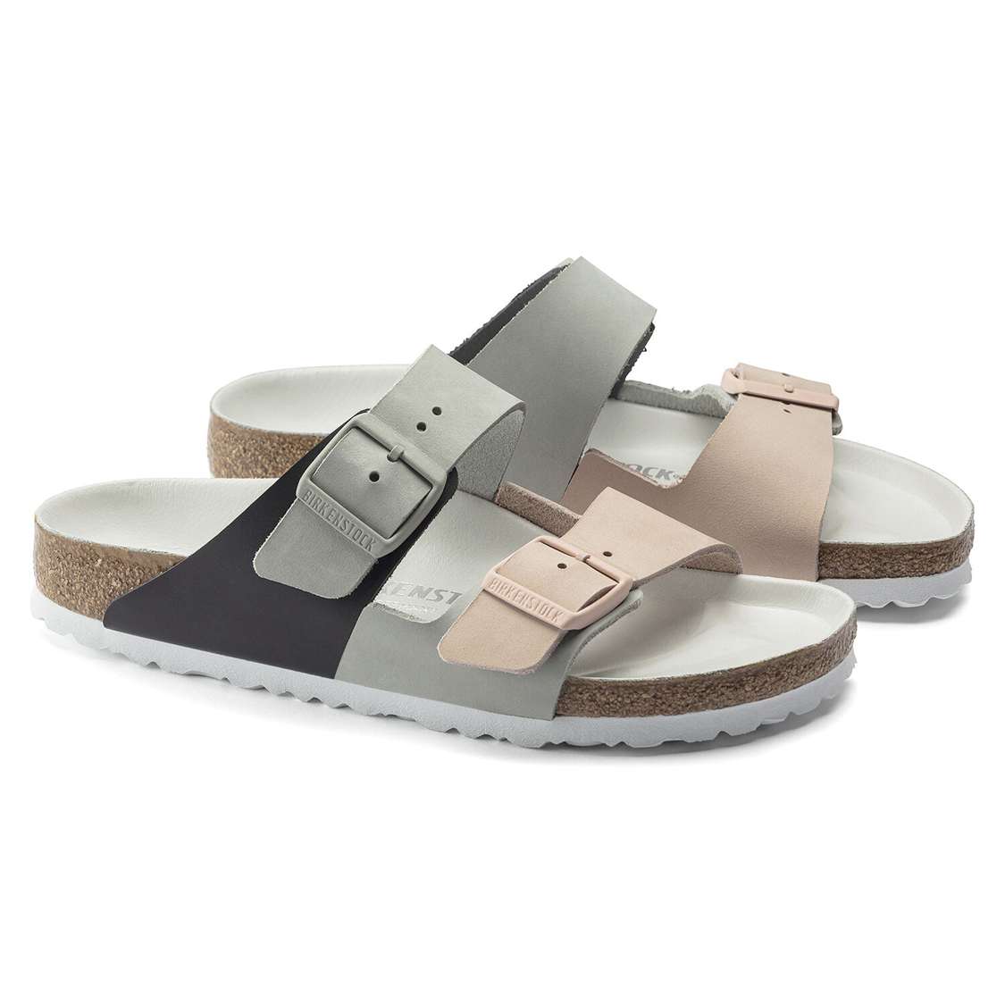 Light Rose Birkenstock Arizona Split Nubuck Leather Women's Two Strap Sandals | R35YSFJXNwq