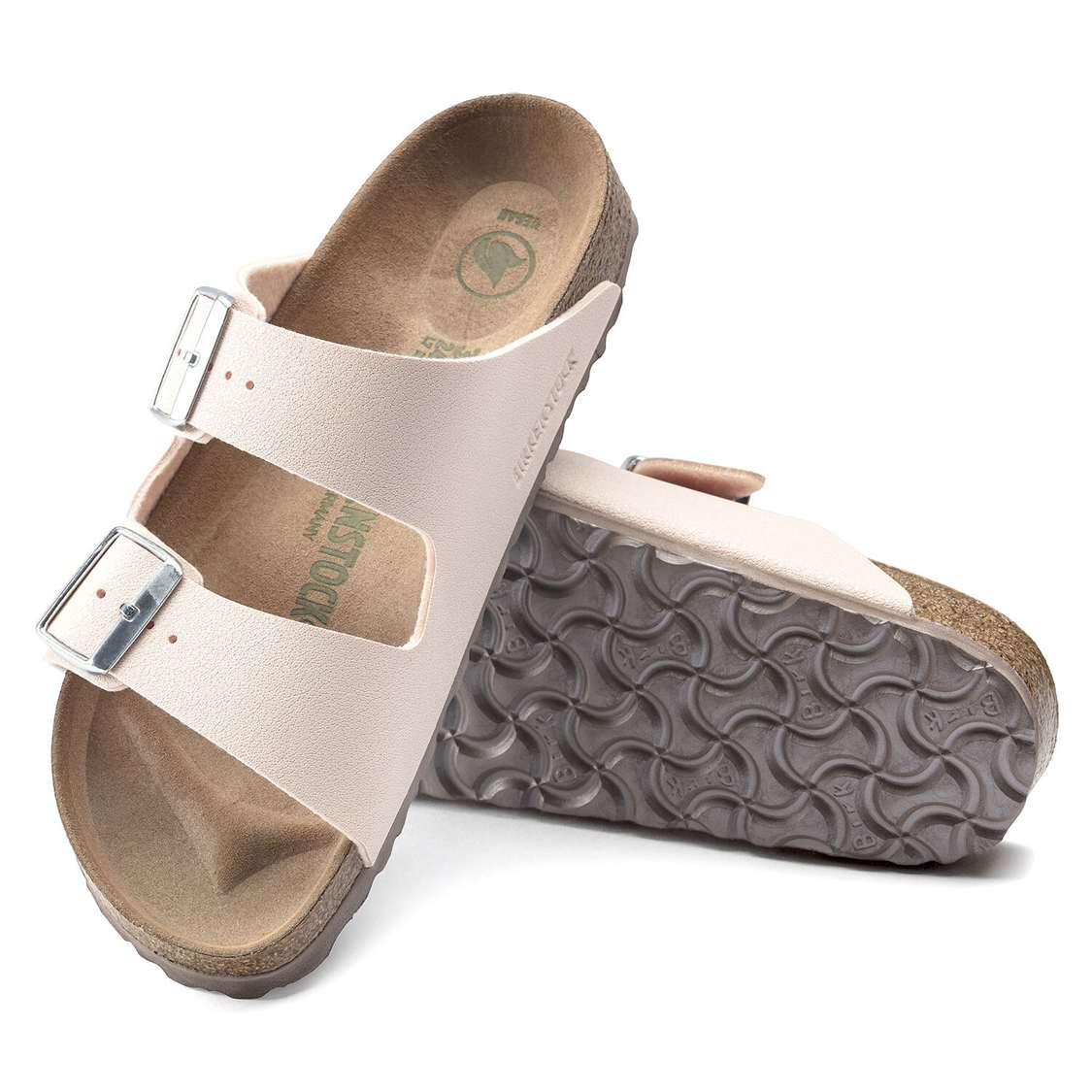 Light Rose Birkenstock Arizona Vegan Birkibuc Women's Two Strap Sandals | XoWS9LErLRz