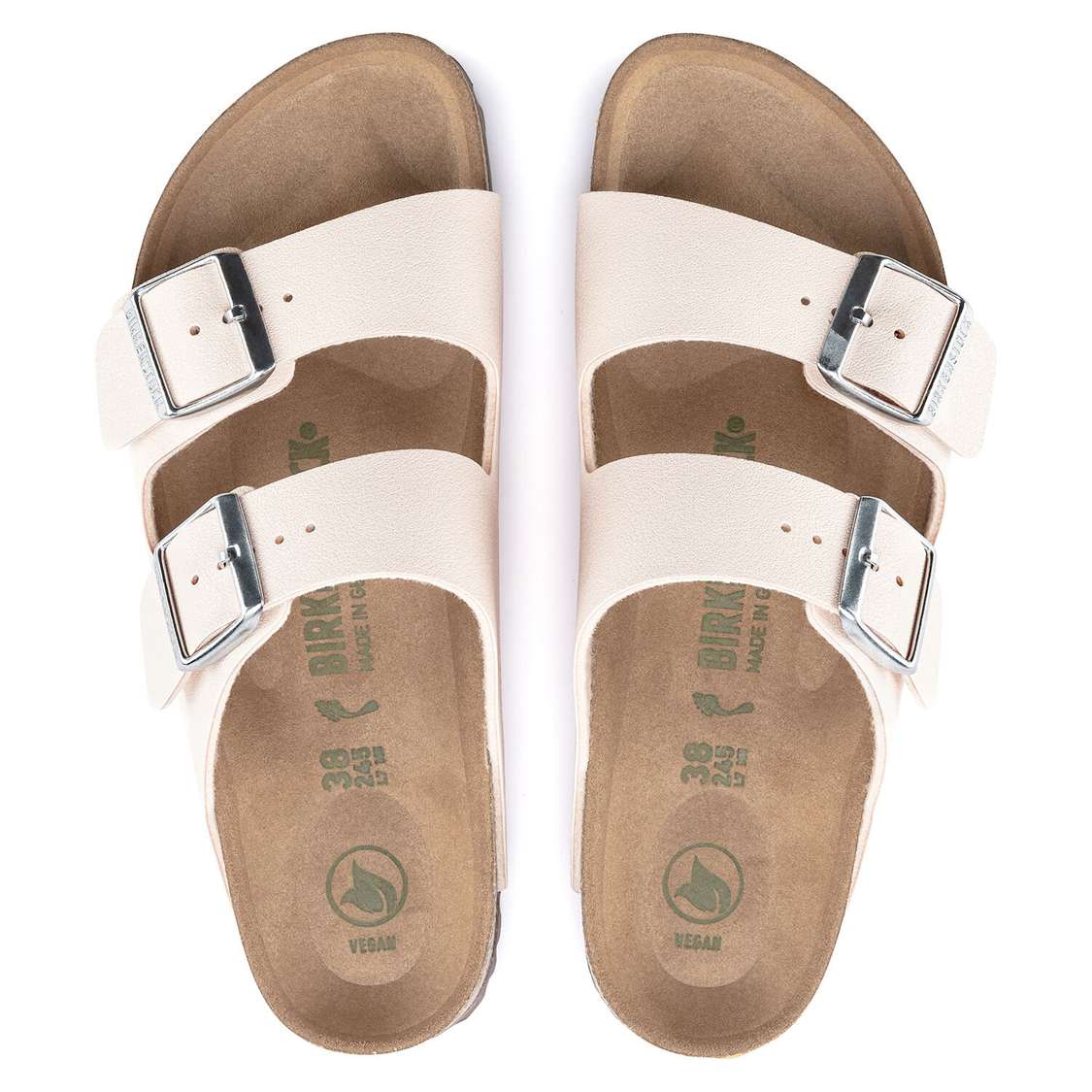 Light Rose Birkenstock Arizona Vegan Birkibuc Women's Two Strap Sandals | XoWS9LErLRz