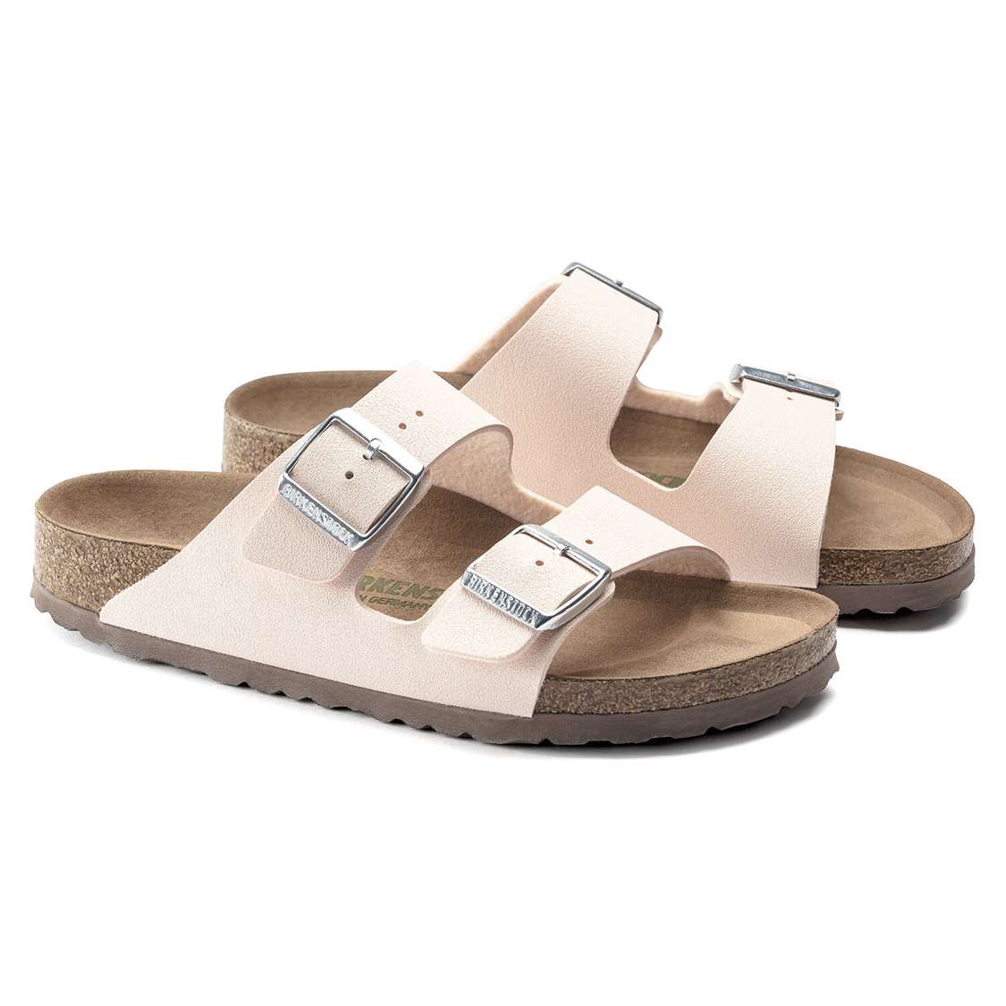 Light Rose Birkenstock Arizona Vegan Birkibuc Women's Two Strap Sandals | XoWS9LErLRz