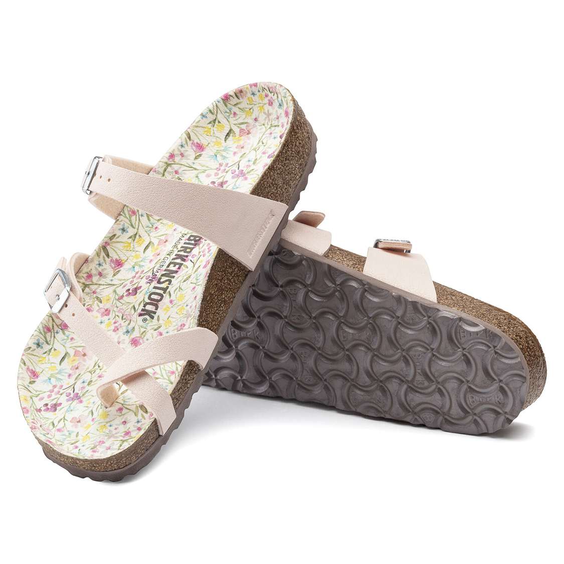 Light Rose Birkenstock Mayari Vegan Birkibuc Women's Multi Strap Sandals | vn4UkGchZAD