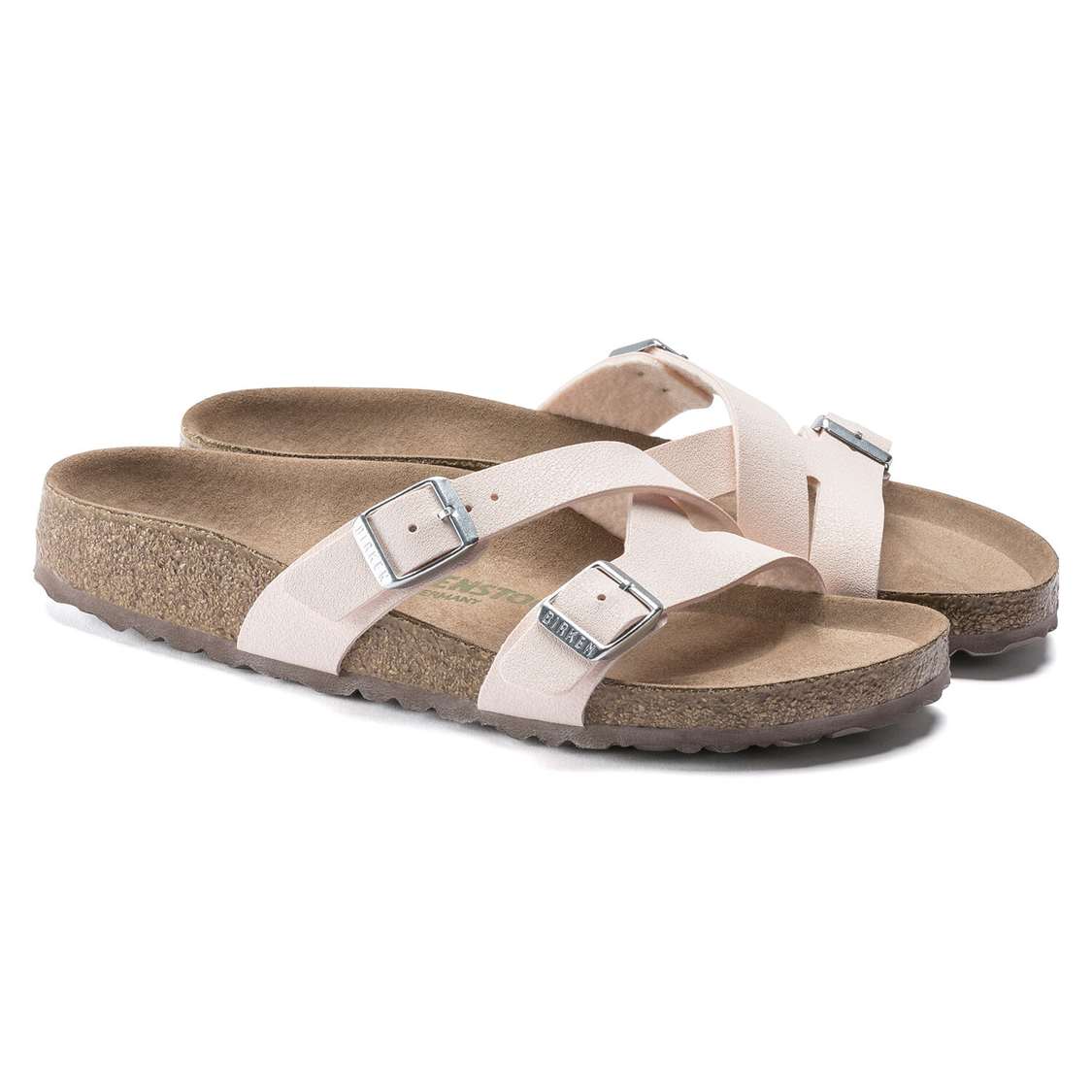 Light Rose Birkenstock Yao Vegan Birkibuc Women's Multi Strap Sandals | PEBXuV3SKFH