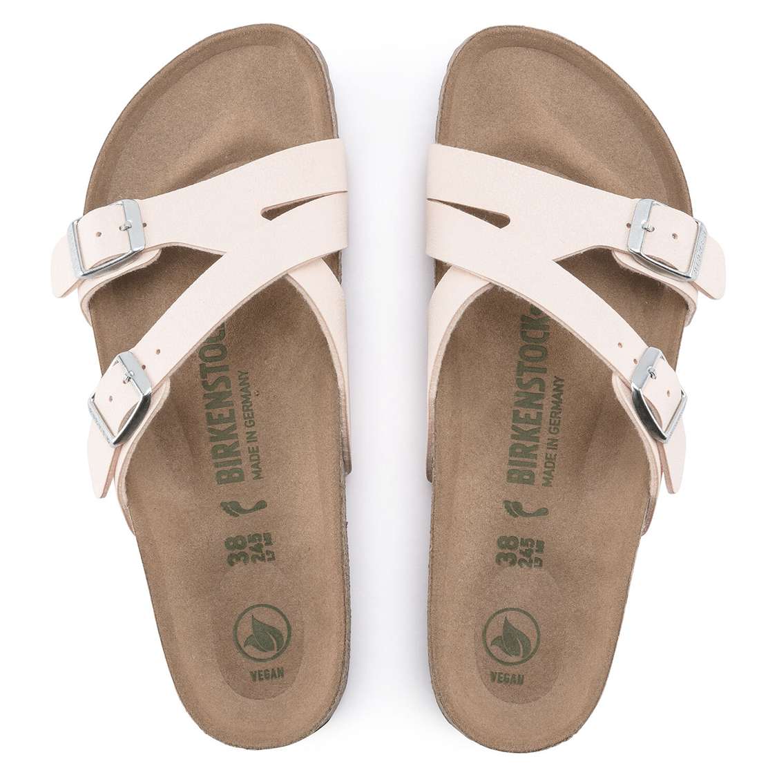 Light Rose Birkenstock Yao Vegan Birkibuc Women's Two Strap Sandals | jxC5oVMT3Vp