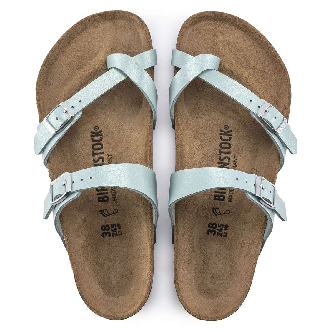 Light Turquoise Birkenstock Mayari Birko-Flor Women's Two Strap Sandals | 4nHAU1AKJOH