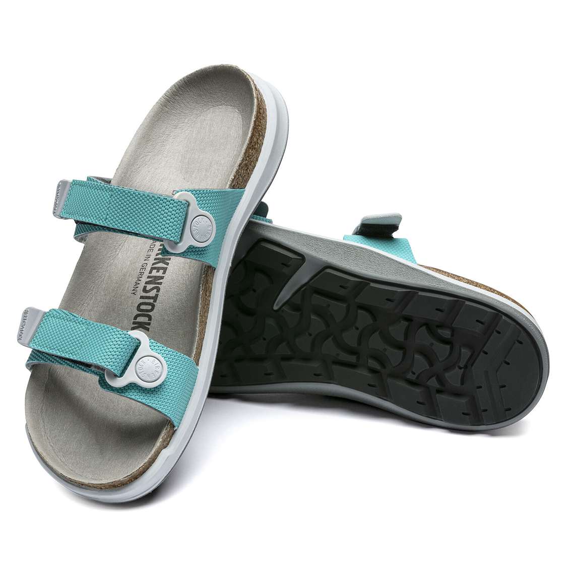 Light Turquoise Birkenstock Sahara Birko-Flor Women's Two Strap Sandals | j784R2UB5aQ