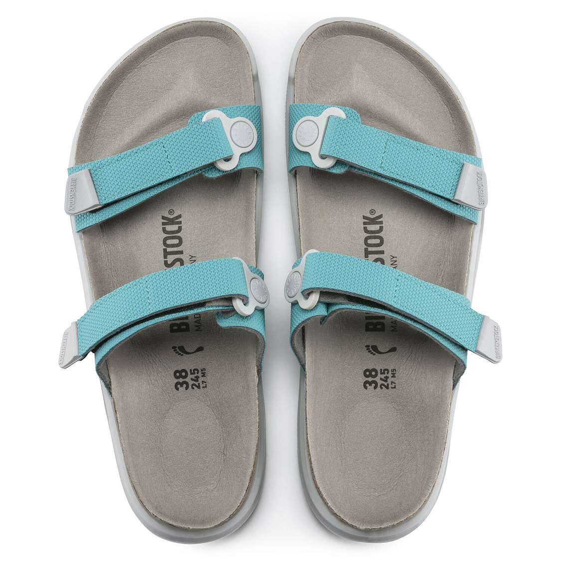 Light Turquoise Birkenstock Sahara Birko-Flor Women's Two Strap Sandals | j784R2UB5aQ