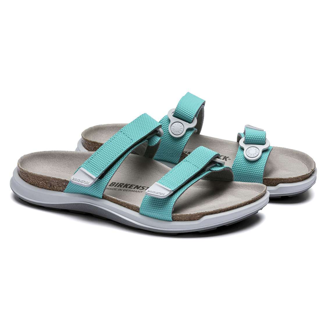 Light Turquoise Birkenstock Sahara Birko-Flor Women's Two Strap Sandals | j784R2UB5aQ