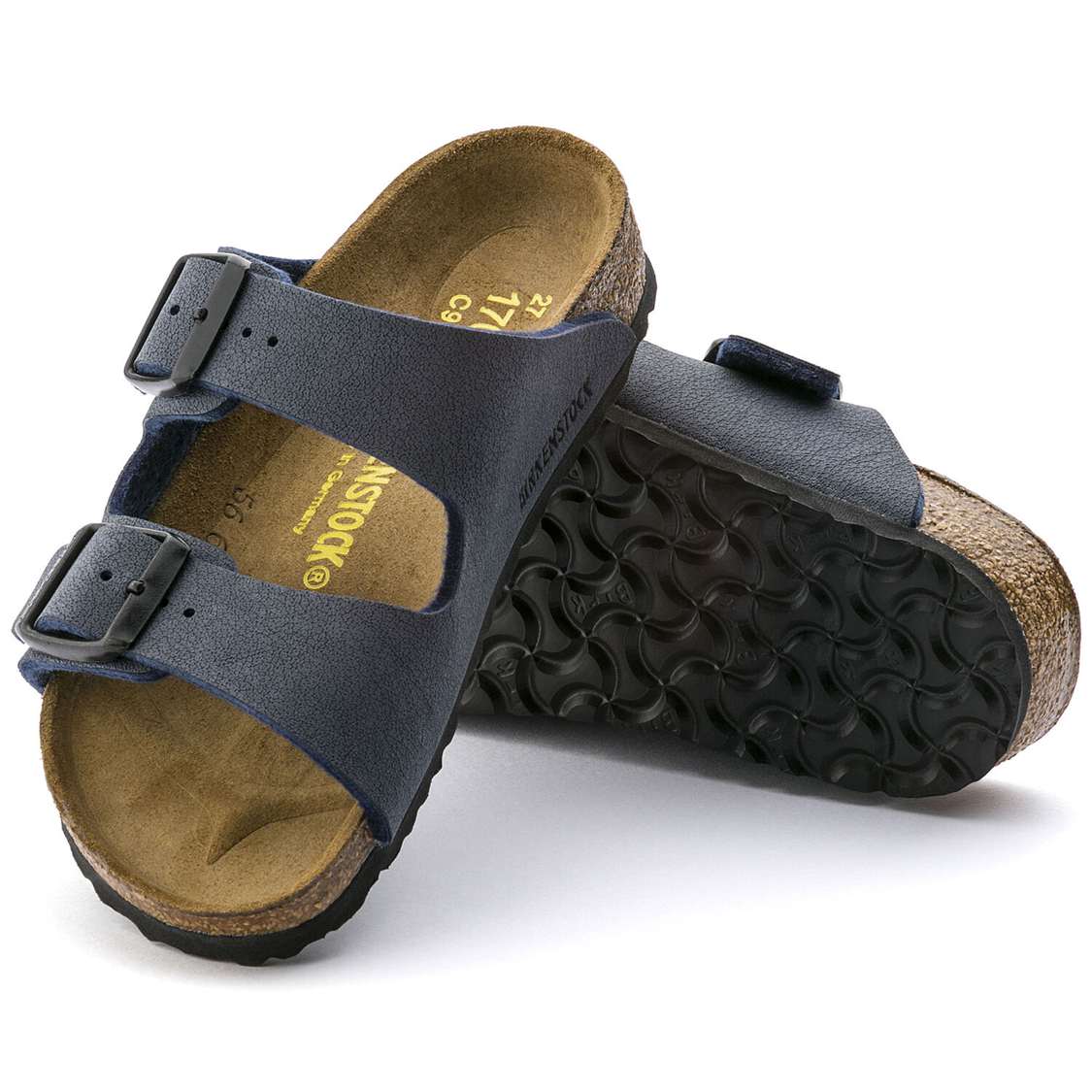 Navy Birkenstock Arizona Birkibuc Kids' Girls Sandals | MpsTRfS7hnT