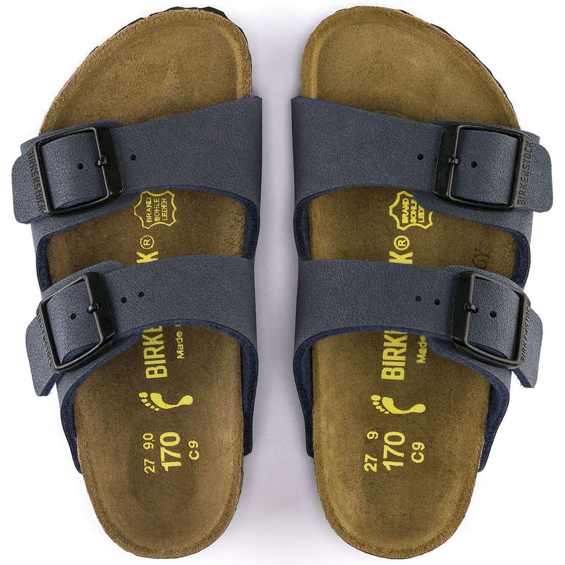 Navy Birkenstock Arizona Birkibuc Kids' Girls Sandals | MpsTRfS7hnT