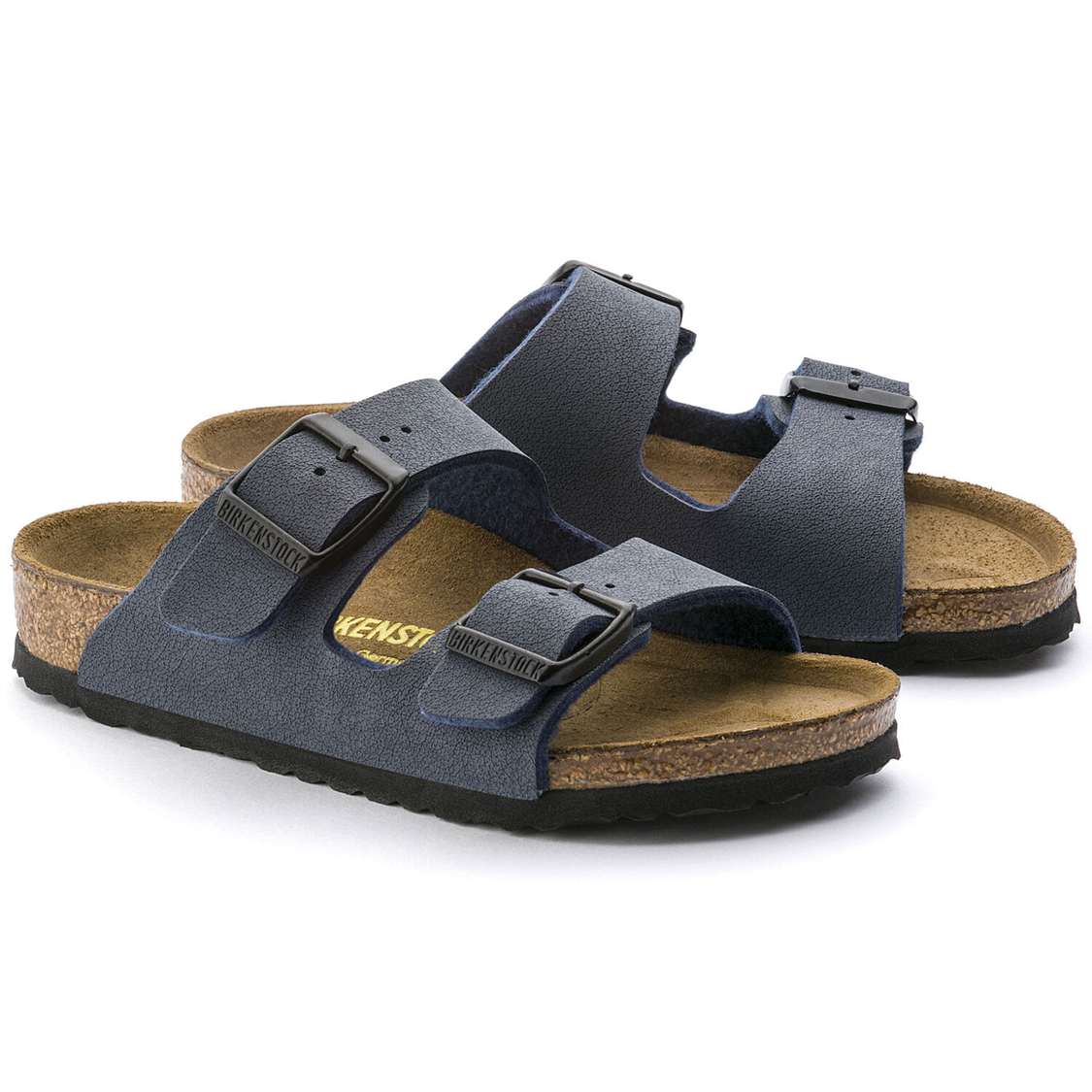 Navy Birkenstock Arizona Birkibuc Kids' Boys Sandals | bDQkTbUETQT