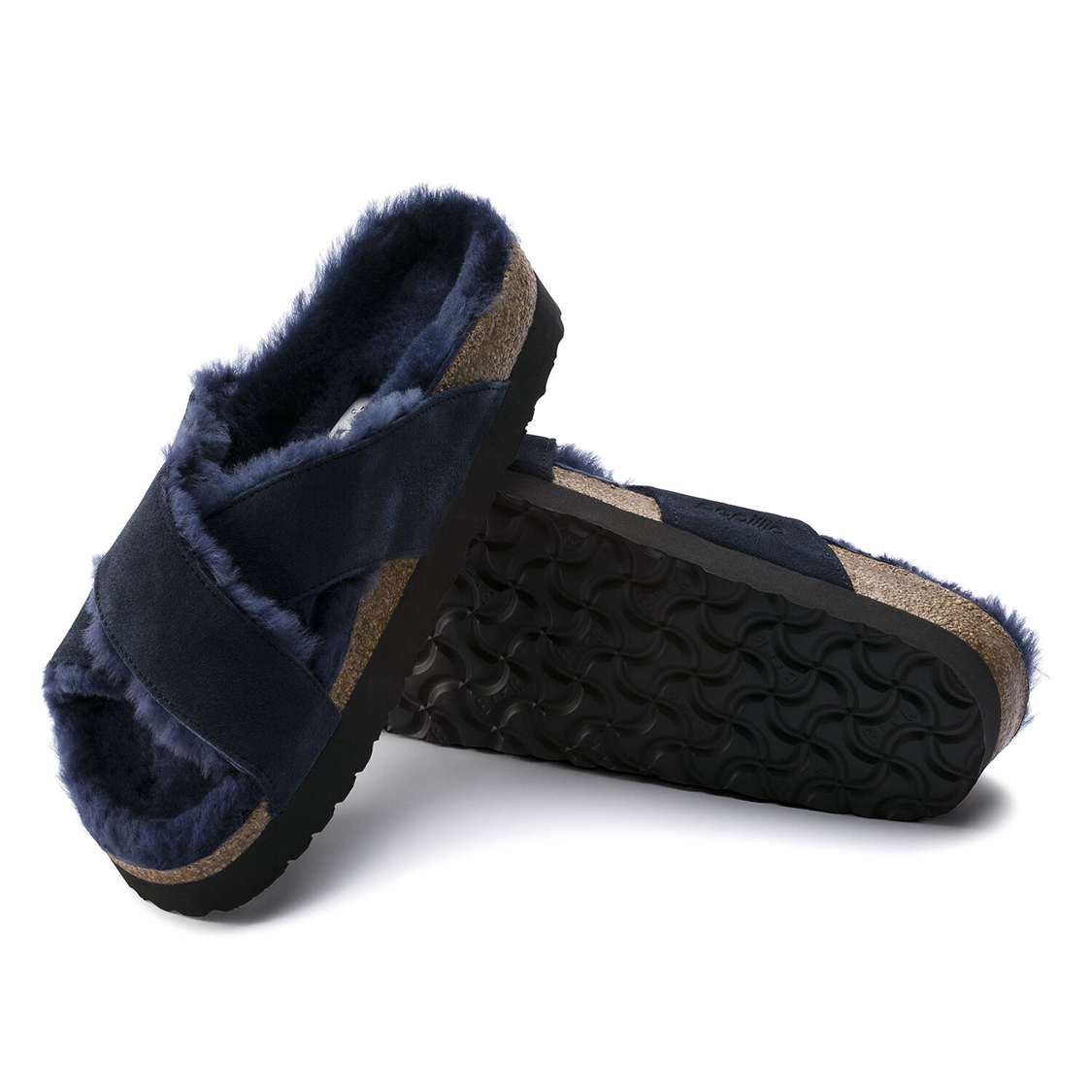 Navy Birkenstock Daytona Suede Leather Women's Wedges Sandals | 7evn5tKVZVY