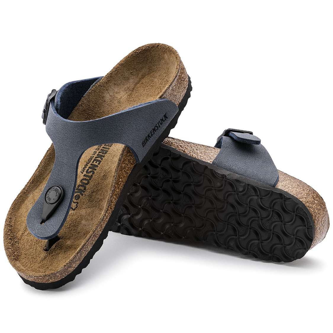 Navy Birkenstock Gizeh Birkibuc Kids' Boys Sandals | FuQA77IjbSl