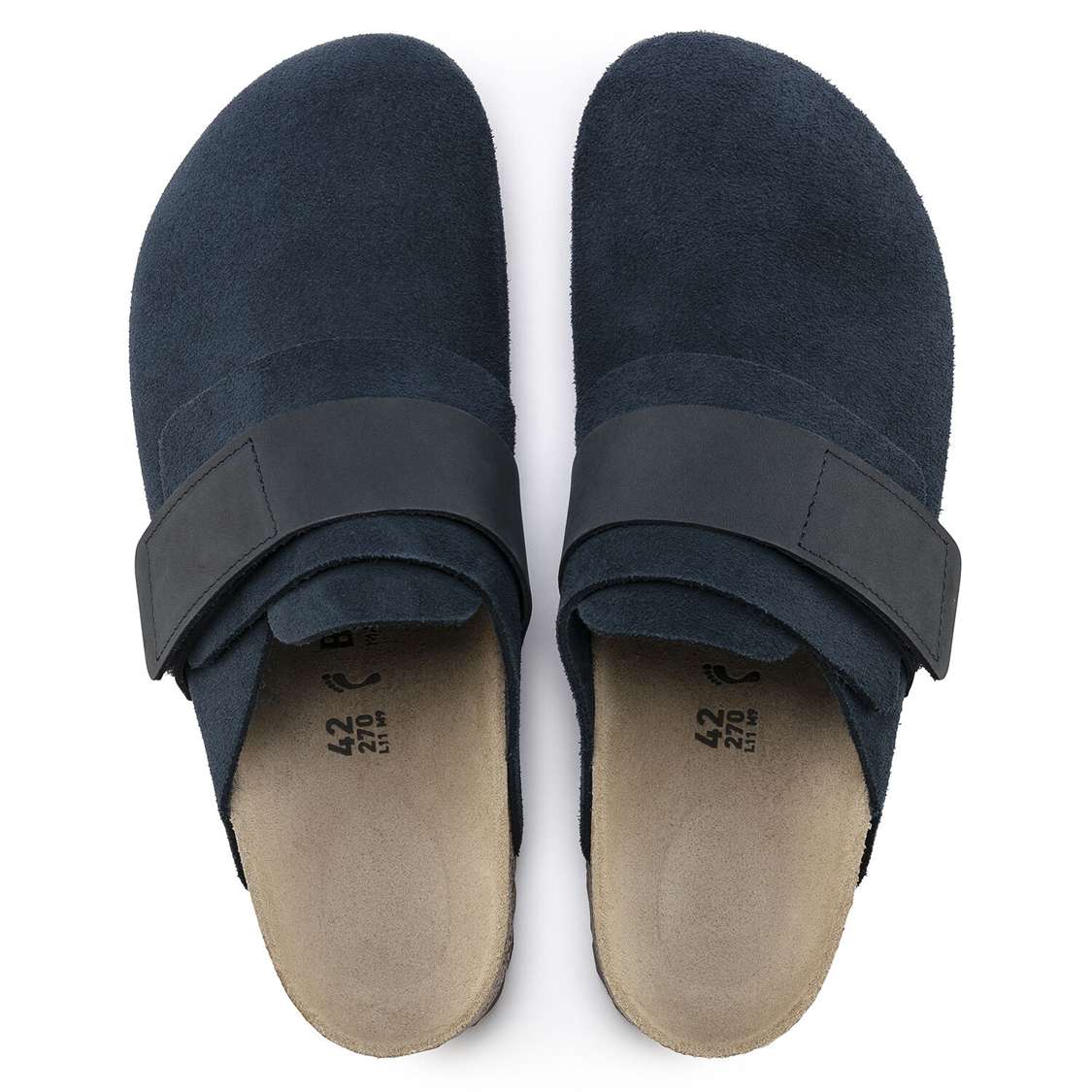 Navy Birkenstock Nagoya Suede Leather Men's Clogs | nWXwu2Q4WYj