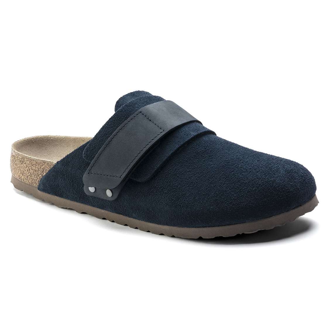 Navy Birkenstock Nagoya Suede Leather Men\'s Clogs | nWXwu2Q4WYj