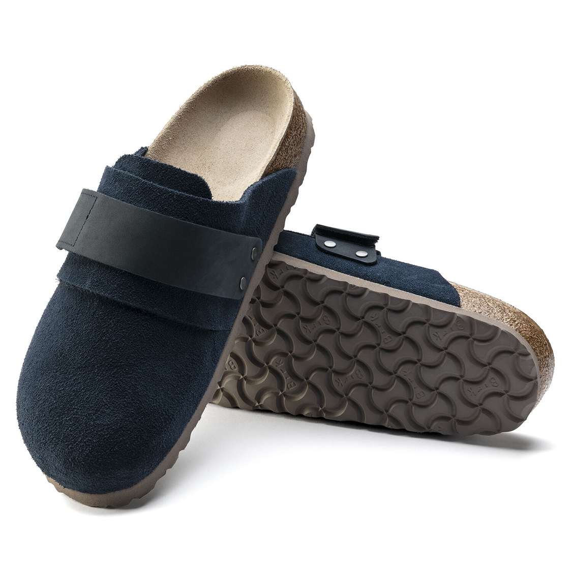 Navy Birkenstock Nagoya Suede Leather Women's Clogs | dZvIXJ73hDv