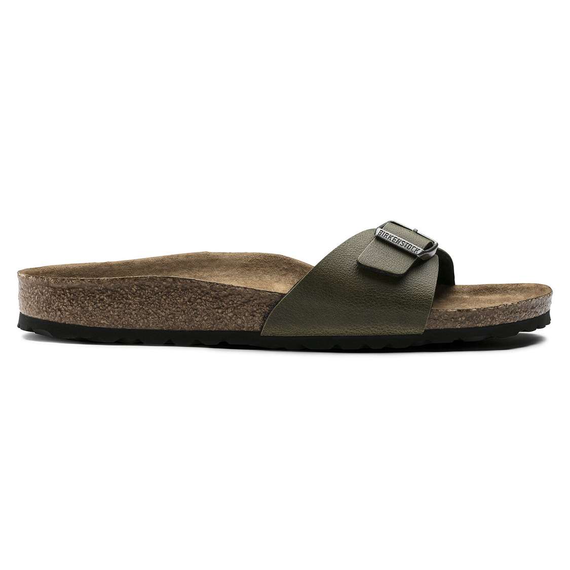 Olive Birkenstock Madrid Vegan Birko-Flor Women's One Strap Sandals | x8wWkTt9AQW