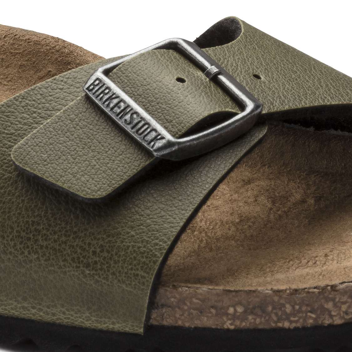 Olive Birkenstock Madrid Vegan Birko-Flor Women's One Strap Sandals | x8wWkTt9AQW