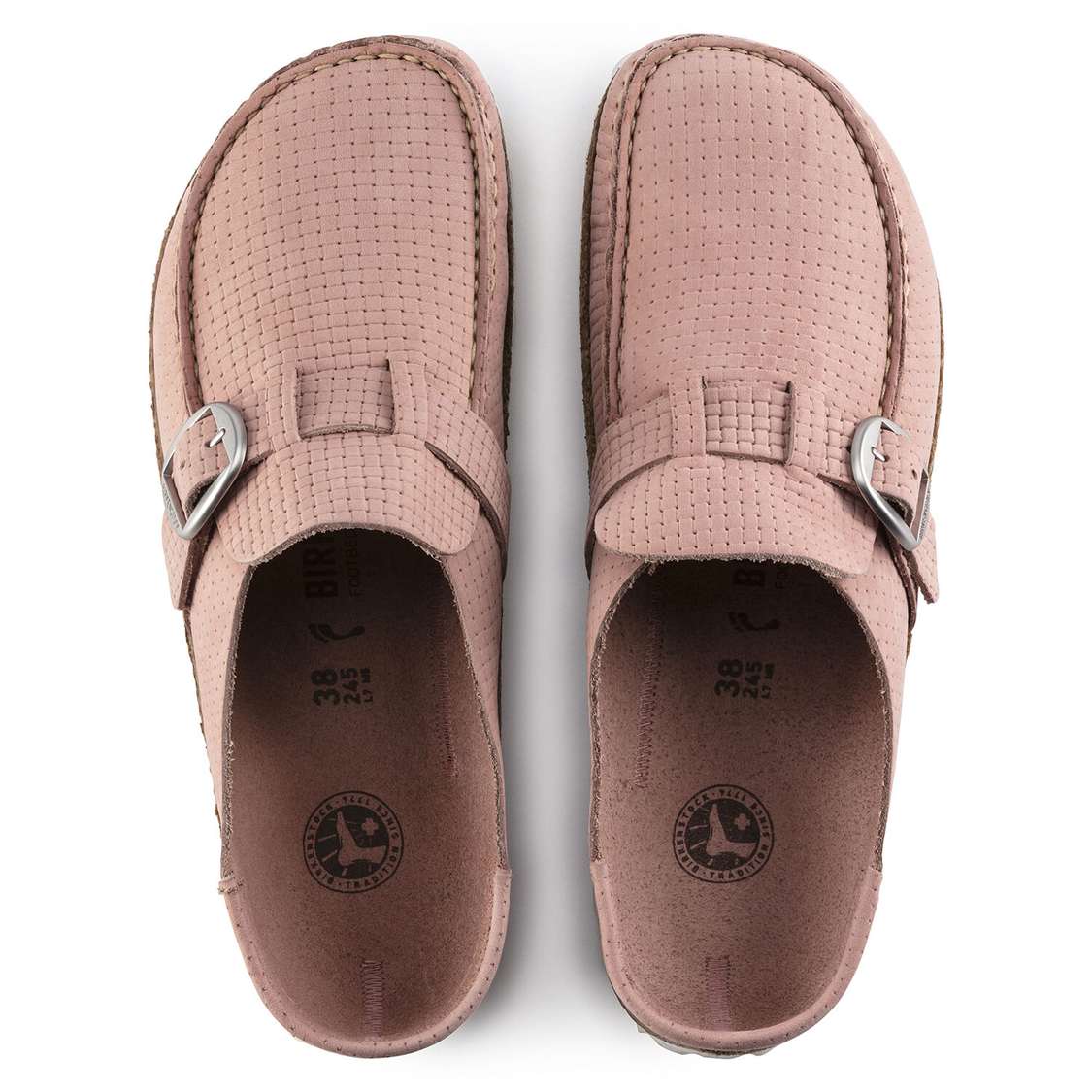 Pink Birkenstock Buckley Nubuck Leather Women's Clogs | RKHgd7EQLki