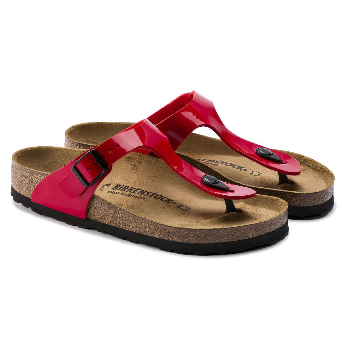 Pink Birkenstock Gizeh Birko-Flor Patent Women's One Strap Sandals | t3mSITUNySo