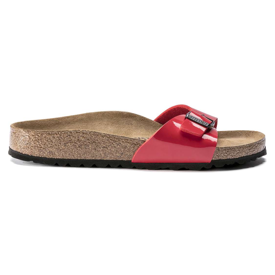 Pink Birkenstock Madrid Birko-Flor Patent Women's One Strap Sandals | SmTmNLhibBt